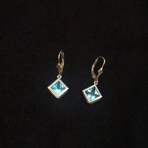 Blue topaz earrings, sterling silver